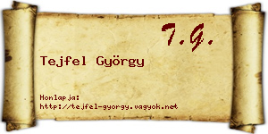 Tejfel György névjegykártya